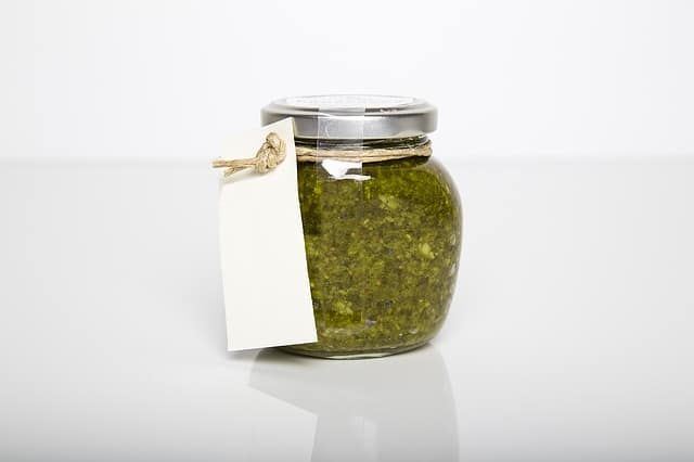 Basil flower pesto sauce