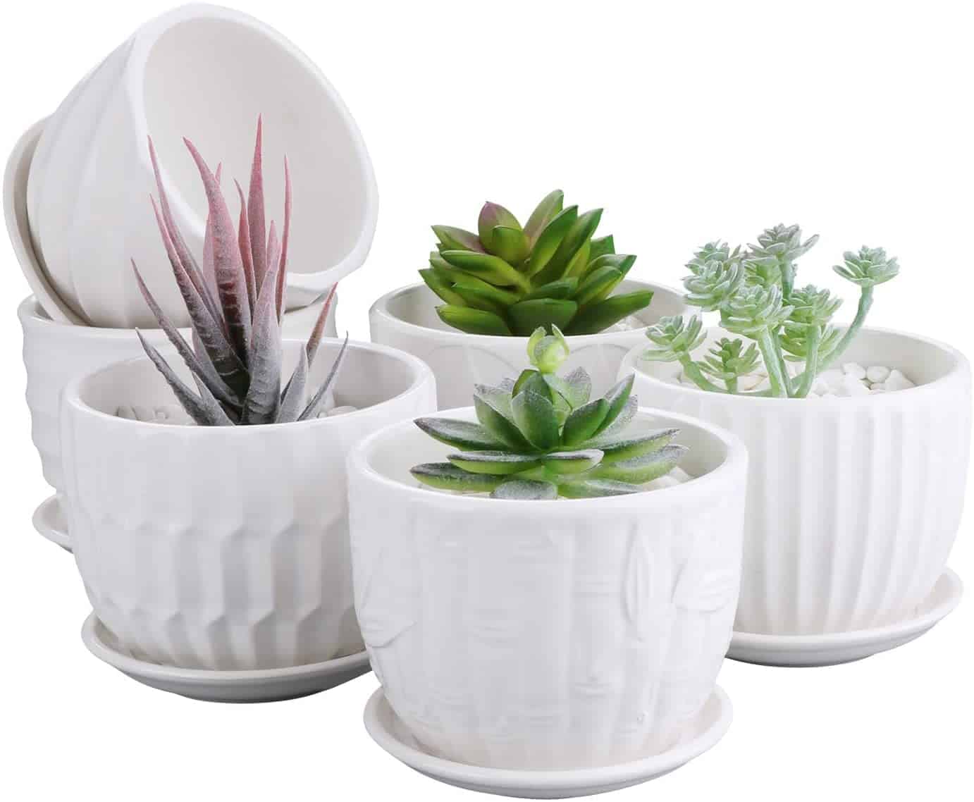 Brajttt 4-Inch Cylinder Ceramic Flower Pots