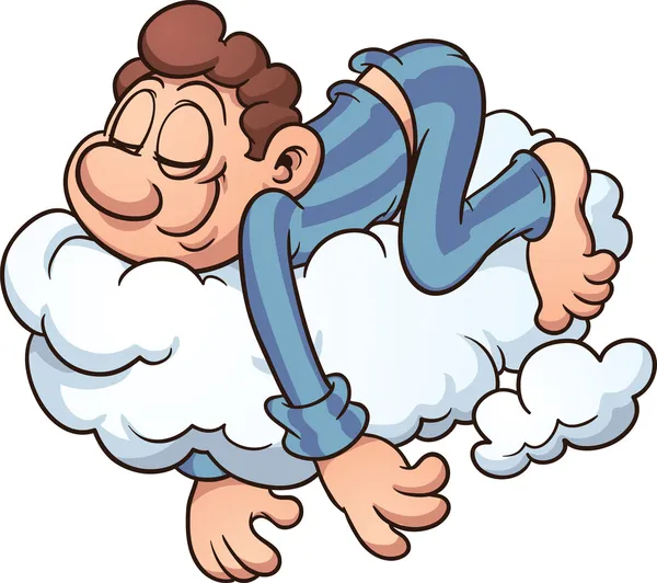 A man sleeping peacefully in the clouds