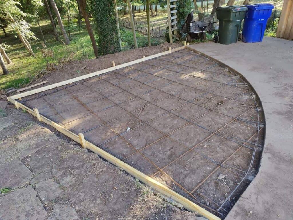 Pea gravel patio foundation