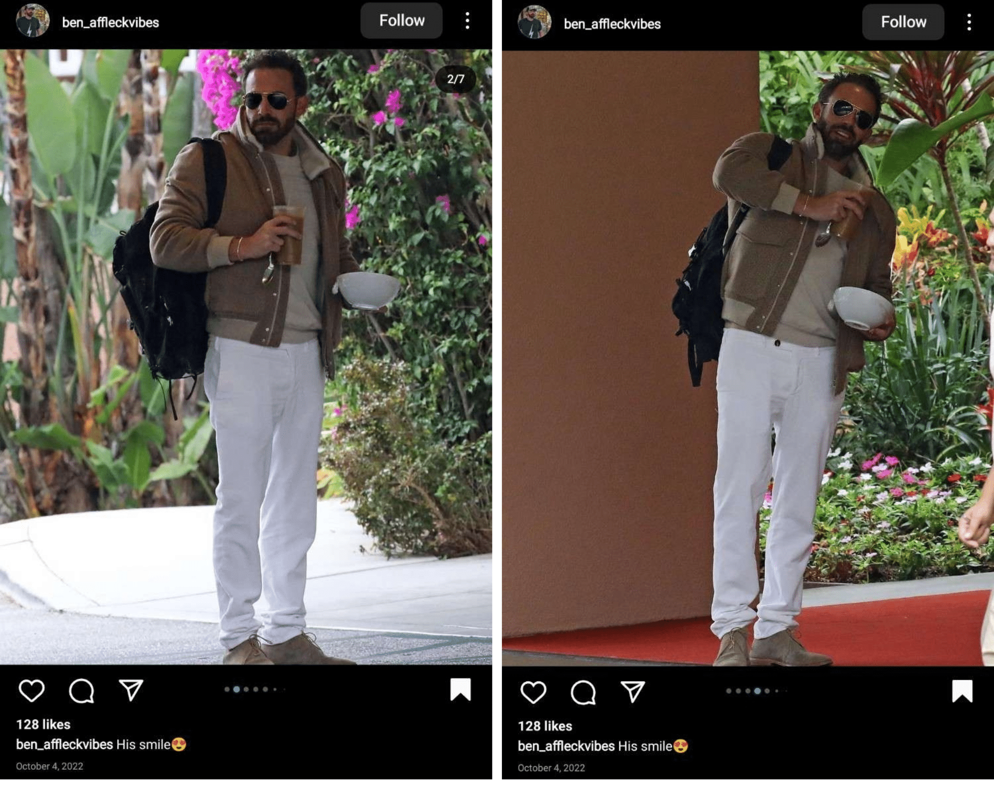 A collage of Ben Affleck walking