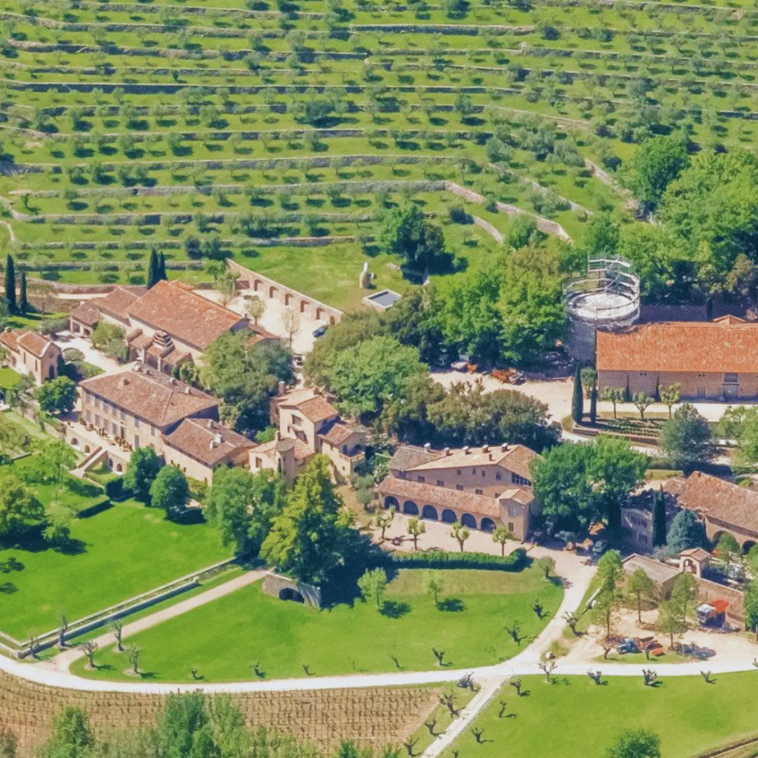 Arial view of Brad and Angelina's French vineyard.