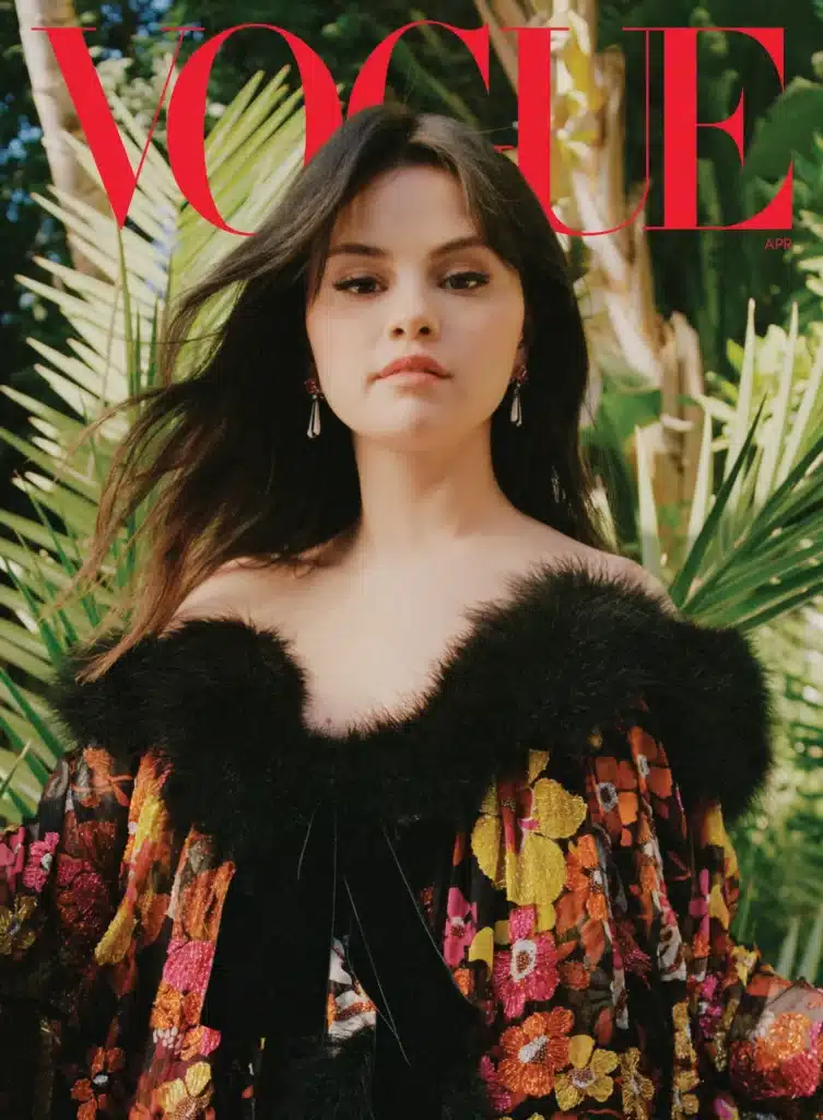 Selena Gomez in the cover of vogue April, 2020 edition.