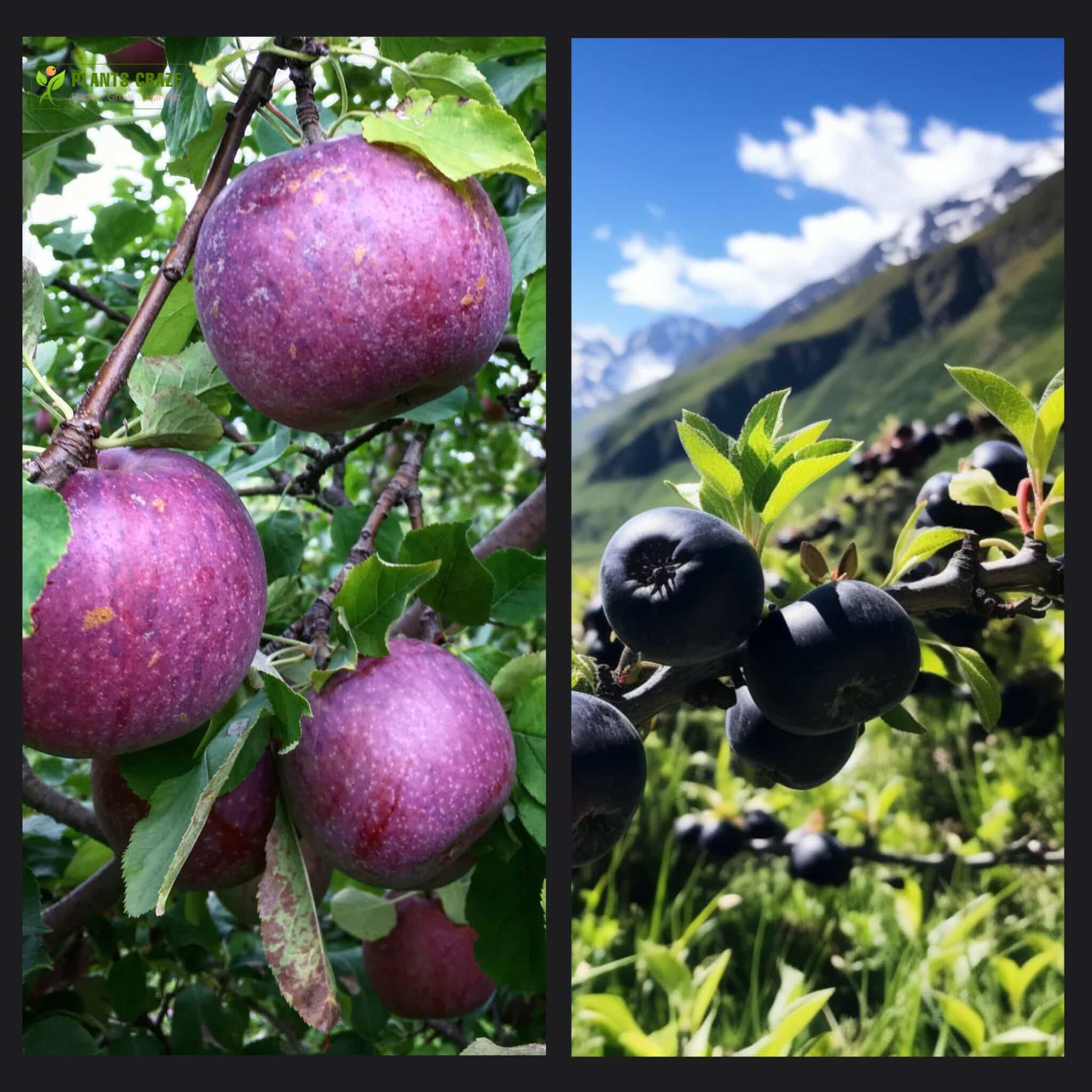 Image illustrates the Blue Apple varieties