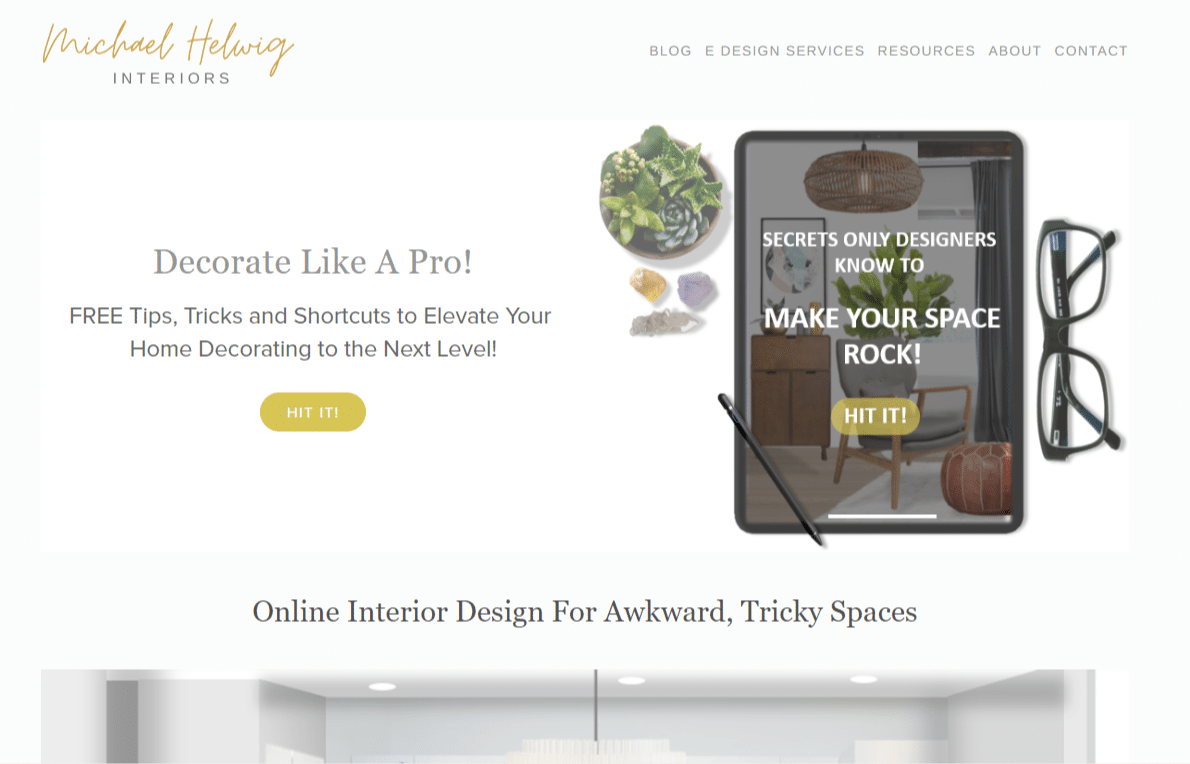 Michael Helwig Interiors site preview